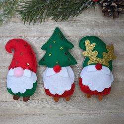 holiday gnomes, felt christmas tree decorations, scandinavian gnome, christmas gnomes, swedish gnome