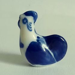 gzhel porcelain animal figurine little figurines russian porcelain bird blue hand painted blue ceramic decor