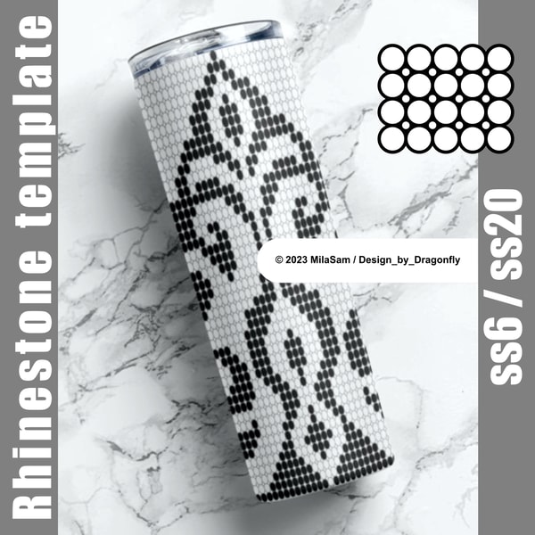 SS6 & SS20 rhinestones for 20 oz Tumbler Template - 50 Stone - Inspire ...