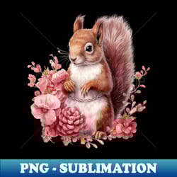pink christmas squirrel - png transparent sublimation file - perfect for creative projects