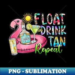 Float, Drink, Tan & Repeat Tumbler, Sublimated 20oz Summer