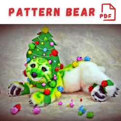 polar bear pattern pdf, sewing pattern, bear pattern 15.7 inches (40 cm), stuffed animal patterns,pattern for sewing toy