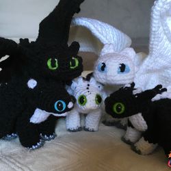 crochet toothless and the light fury pdf patterns - (digital pattern only, not the finished, tangible items)