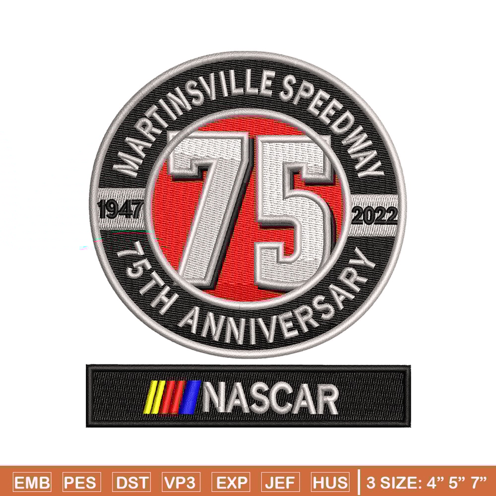 75th Anniversary embroidery design, 75th Anniversary embroidery, logo design, embroidery file, Digital download.jpg