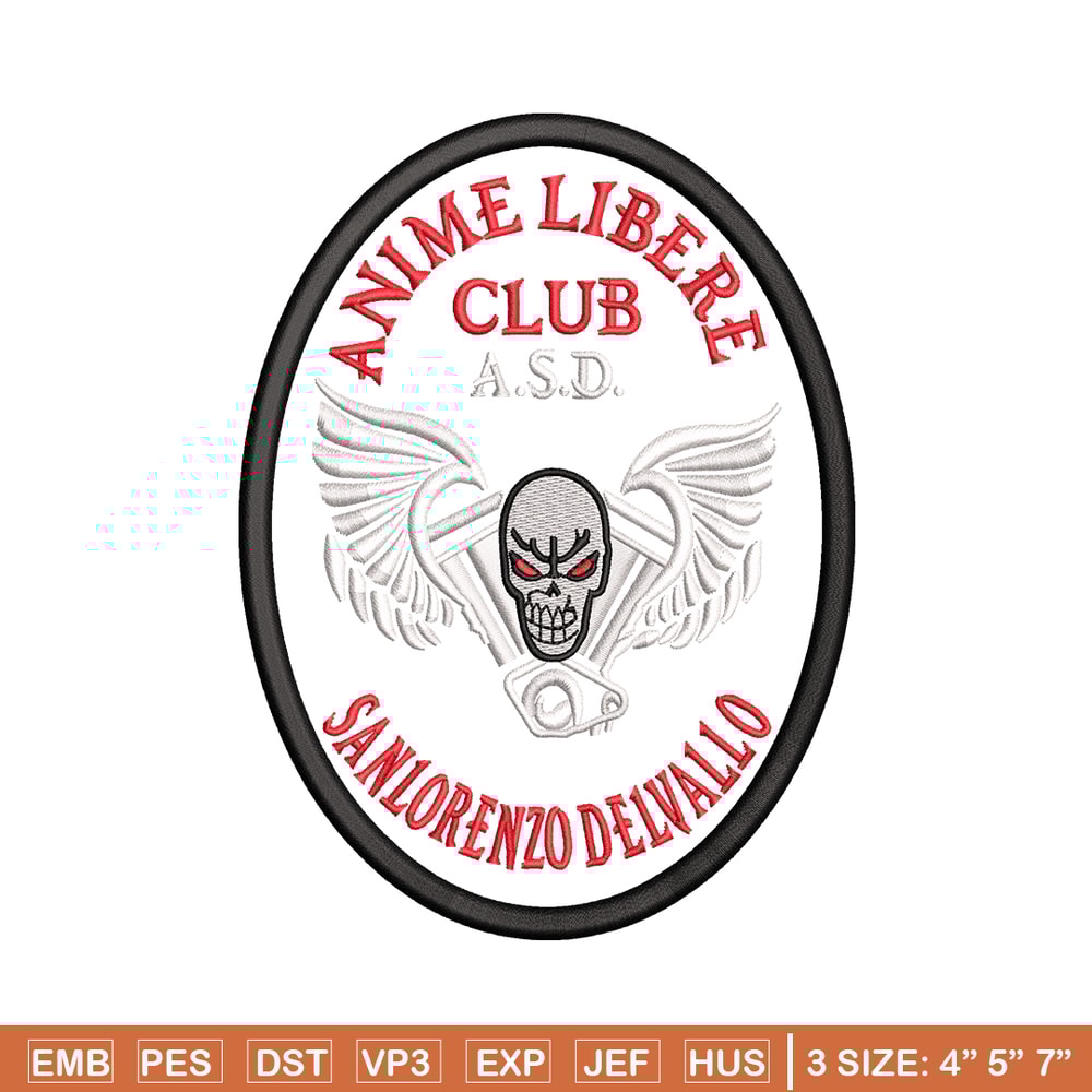 Anime libera club embroidery design, anime embroidery, embroidery file, logo design, logo shirt, Digital download.jpg