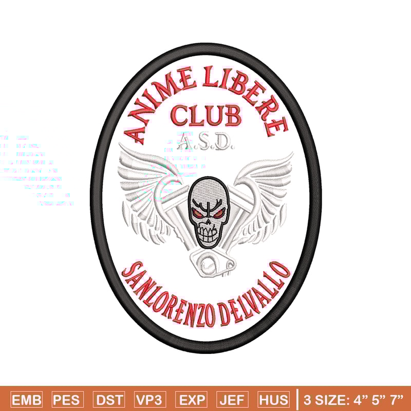 Anime libera club embroidery design, anime embroidery, embroidery file, logo design, logo shirt, Digital download.jpg