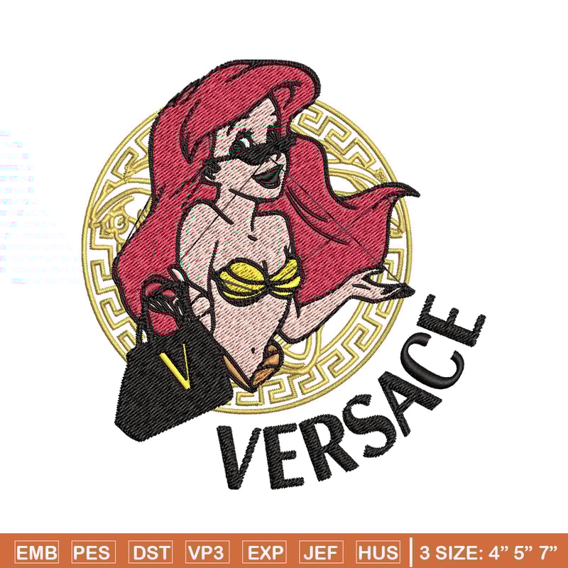 Ariel Versace Disney Princes Embroidery design, Disney Embroidery, cartoon design, Embroidery File, Instant download..jpg