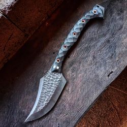 custom handmade 1095 steel hunting or tool knife micarta handle gift for him groomsmen gift wedding anniversary gift