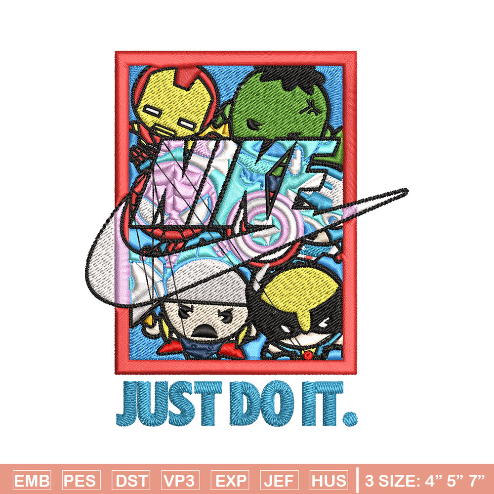 Avengers cartoon Nike Embroidery design, Avengers cartoon Embroidery, Nike design, Embroidery file, Instant download..jpg