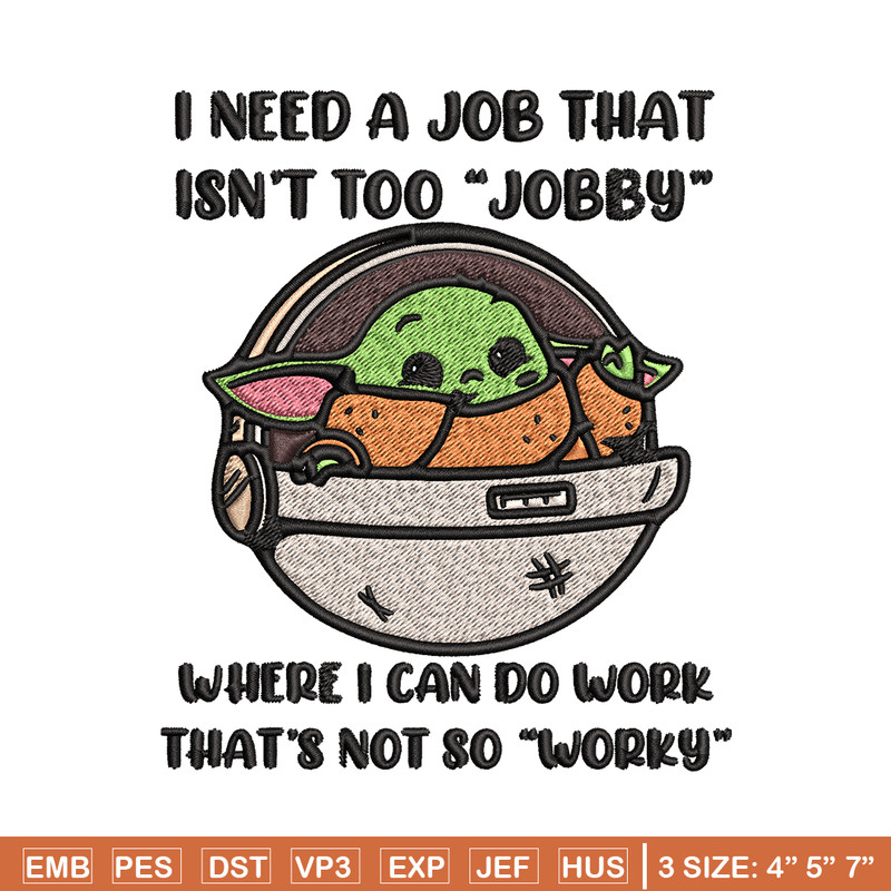 Baby yoda Embroidery design, Baby yoda Embroidery, cartoon design, Embroidery File, cartoon shirt, Digital download..jpg