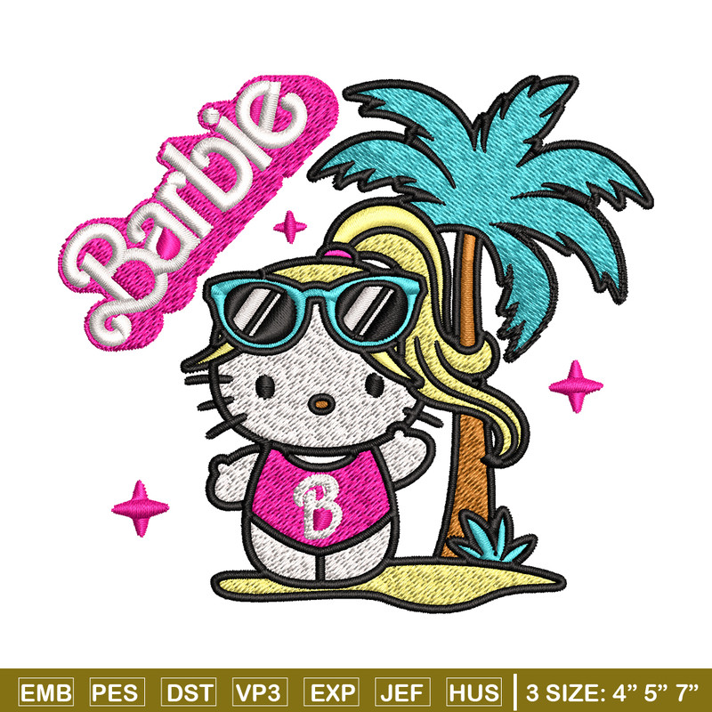 Barbie Hallokitty Embroidery design, Barbie girl Embroidery, logo design, Embroidery File, logo shirt, Digital download..jpg