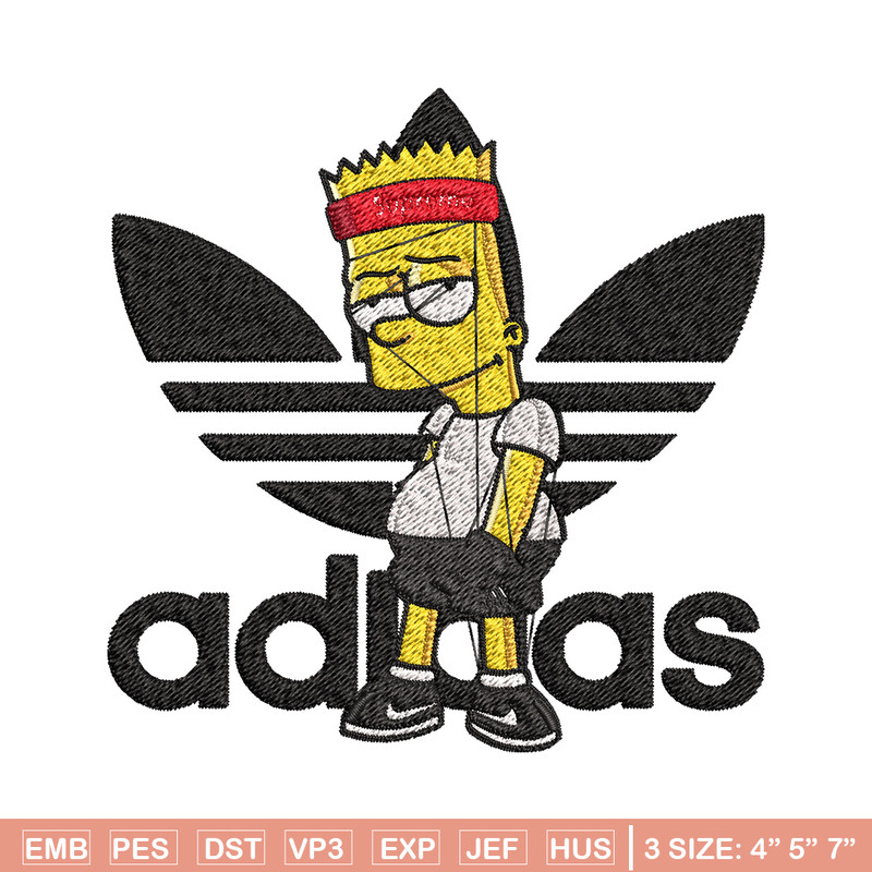 Bart adidas Embroidery Design, Adidas Embroidery, Embroidery File, Brand Embroidery, Logo shirt, Digital download.jpg