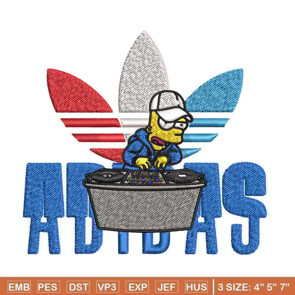 Bart dj adidas Embroidery Design, Adidas Embroidery, Brand Embroidery, Embroidery File, Logo shirt, Digital download.jpg