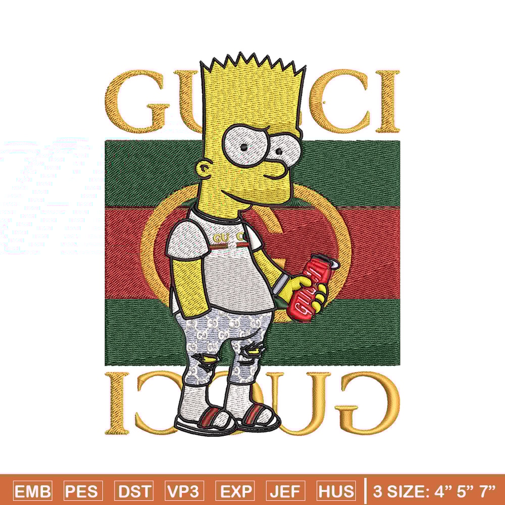 Bart gucci Embroidery Design, Gucci Embroidery, Embroidery File, Logo shirt, Sport Embroidery, Digital download.jpg