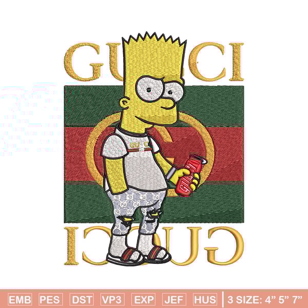 Bart gucci Embroidery Design, Gucci Embroidery, Embroidery File, Logo shirt, Sport Embroidery, Digital download.jpg