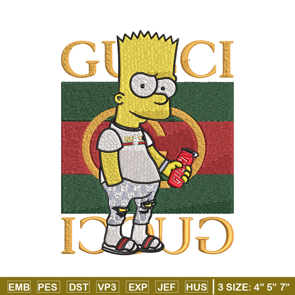 Bart gucci Embroidery Design, Gucci Embroidery, Embroidery File, Logo shirt, Sport Embroidery, Digital download.jpg