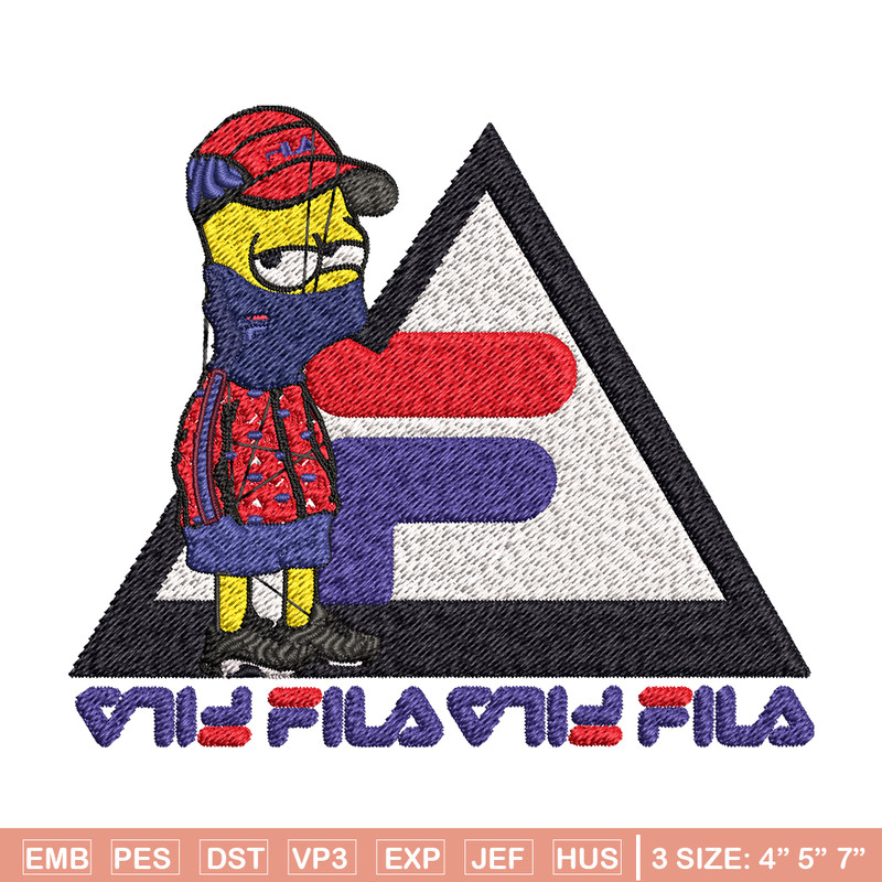 Bart Simpson Fila Embroidery design, Simpson Fila Embroidery, logo design, Embroidery File, Fila logo, Instant download..jpg