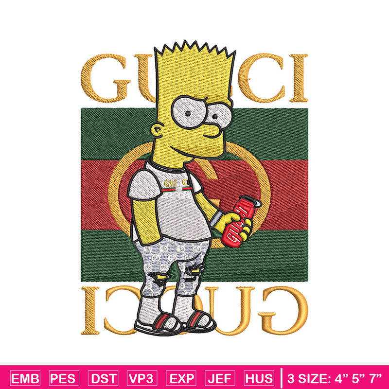 Bart gucci Embroidery Design, Gucci Embroidery, Embroidery File, Logo shirt, Sport Embroidery, Digital download.jpg