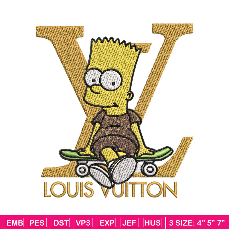 Bart simpson lv Embroidery Design, LV Embroidery, Embroidery File, Logo shirt, Sport Embroidery, Digital download.jpg