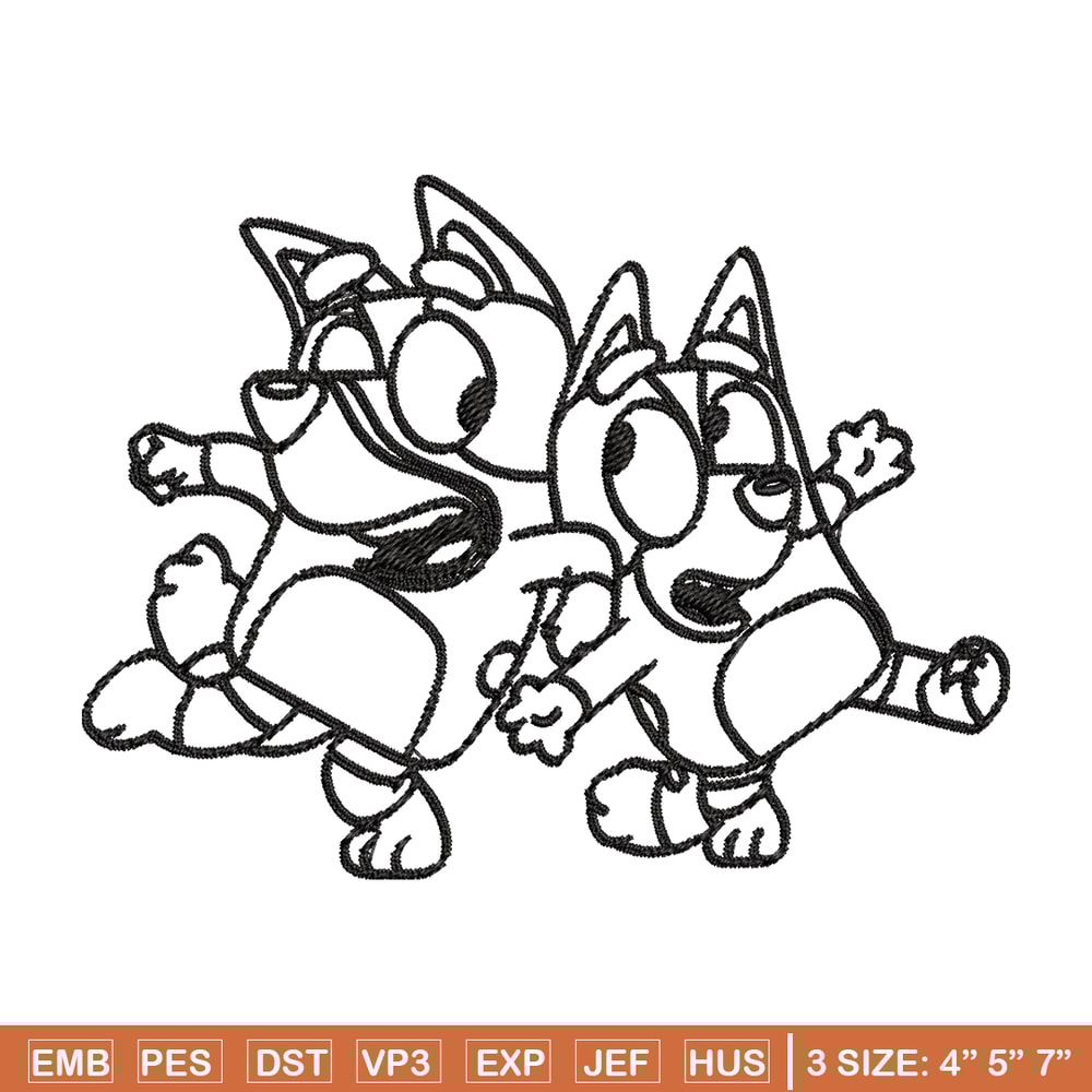 Bingo Bluey Coloring Pages Embroidery, Bluey Embroidery, Embroidery File, cartoon design, logo shirt, Digital download..jpg