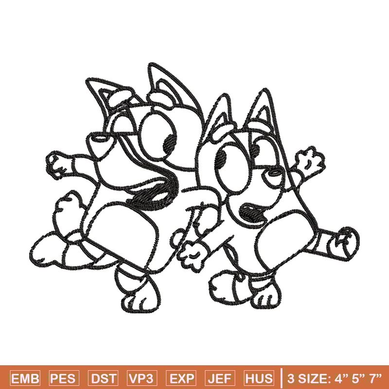 Bingo Bluey Coloring Pages Embroidery, Bluey Embroidery, Embroidery File, cartoon design, logo shirt, Digital download..jpg