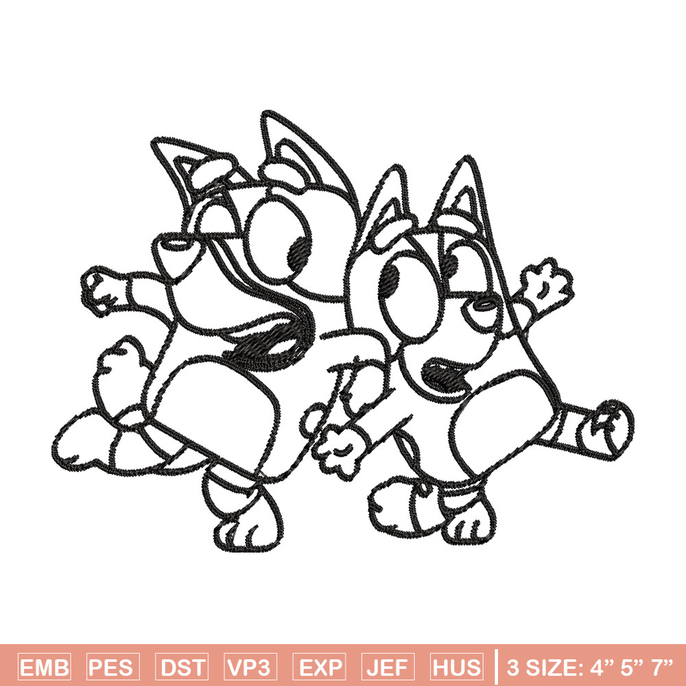Bingo Bluey Coloring Pages Embroidery, Bluey Embroidery, Embroidery File, cartoon design, logo shirt, Digital download..jpg