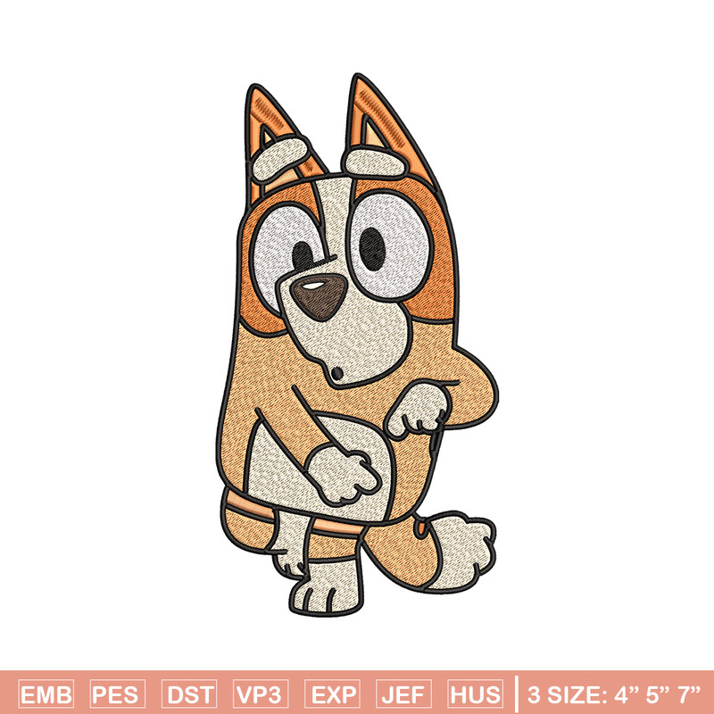 Bingo Heeler Embroidery, Bluey cartoon Embroidery, Embroidery File, cartoon design, cartoon shirt, Digital download..jpg