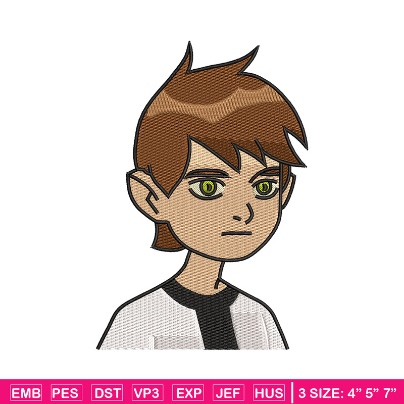 Ben Tennyson embroidery design, Benten embroidery, cartoon design, embroidery file, logo shirt, Digital download..jpg