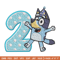 Bluey 2nd Birthday Embroidery design, Bluey Cartoon Embroidery, Disney Embroidery, Embroidery File, digital download.jpg