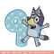 Bluey 9th Birthday Embroidery design, Bluey Cartoon Embroidery, Disney Embroidery, Embroidery File, digital download.jpg