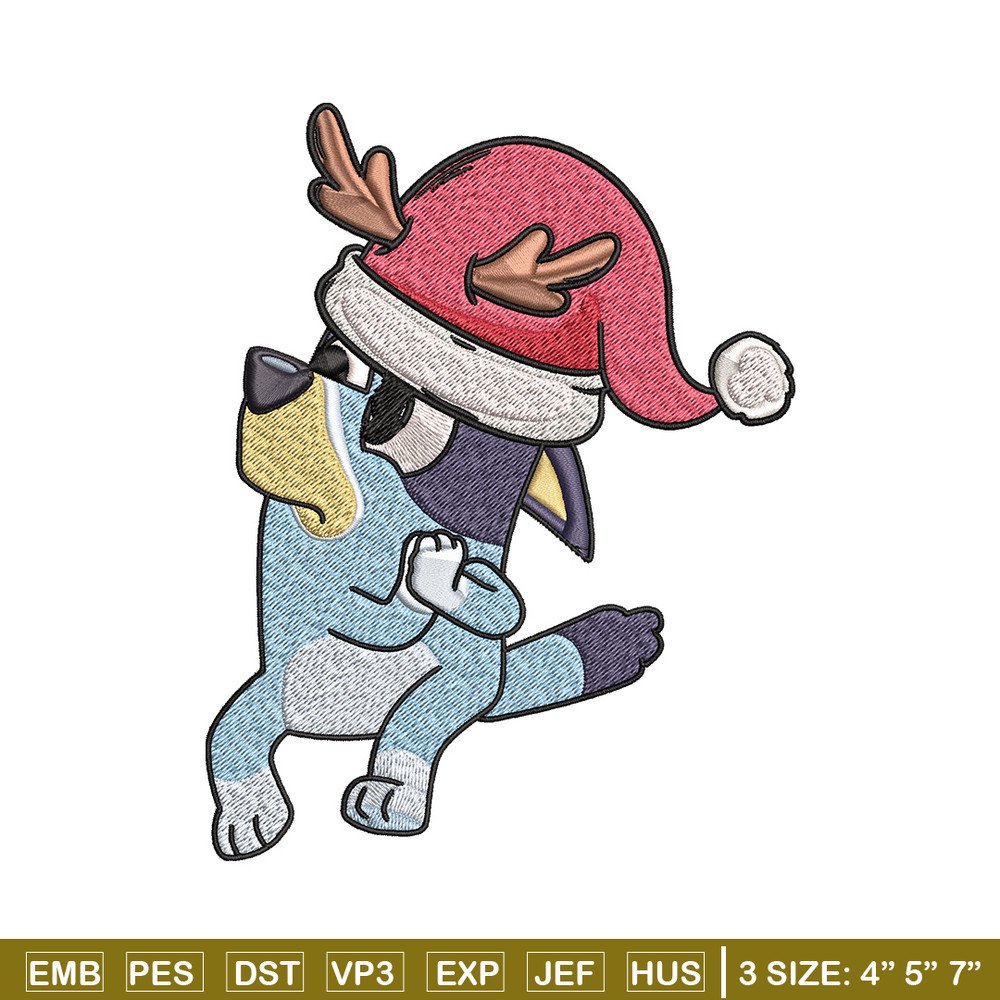 Bluey chrismas Embroidery Design, Bluey Embroidery, Embroidery File, Brand Embroidery, Logo shirt, Digital download.jpg