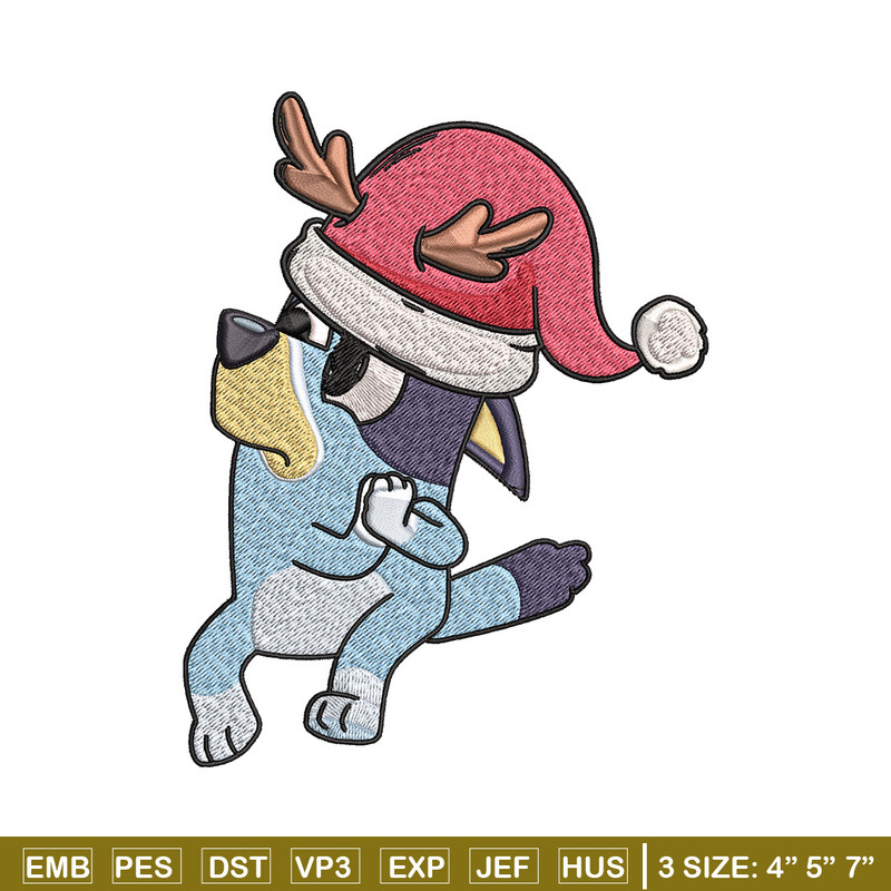 Bluey chrismas Embroidery Design, Bluey Embroidery, Embroidery File, Brand Embroidery, Logo shirt, Digital download.jpg