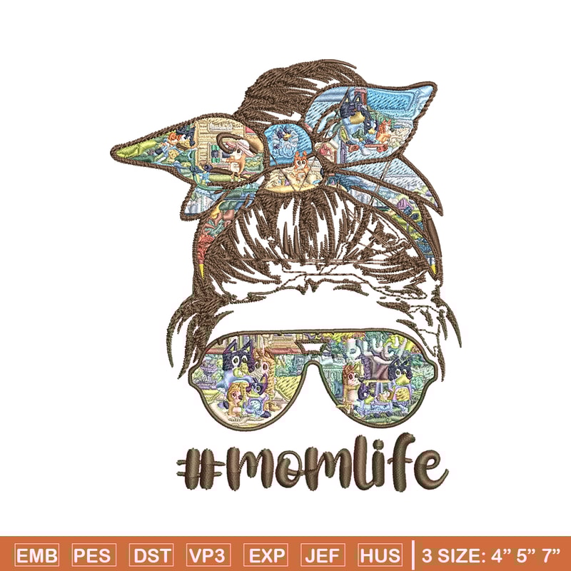 Bluey face girl Embroidery, Bluey cartoon Embroidery, Embroidery File, cartoon design, cartoon shirt, Digital download..jpg