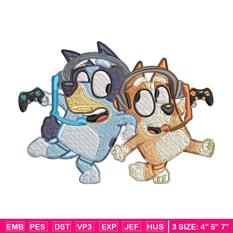 Bluey bingo headphones Embroidery, Bluey Embroidery, Embroidery File, cartoon shirt, cartoon design, Digital download..jpg