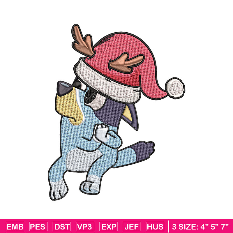Bluey chrismas Embroidery Design, Bluey Embroidery, Embroidery File, Brand Embroidery, Logo shirt, Digital download.jpg