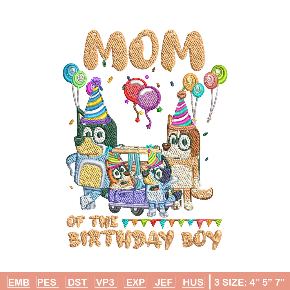 Bluey family Embroidery, Brother of the birthday girl Embroidery, cartoon design, Embroidery File, Digital download..jpg