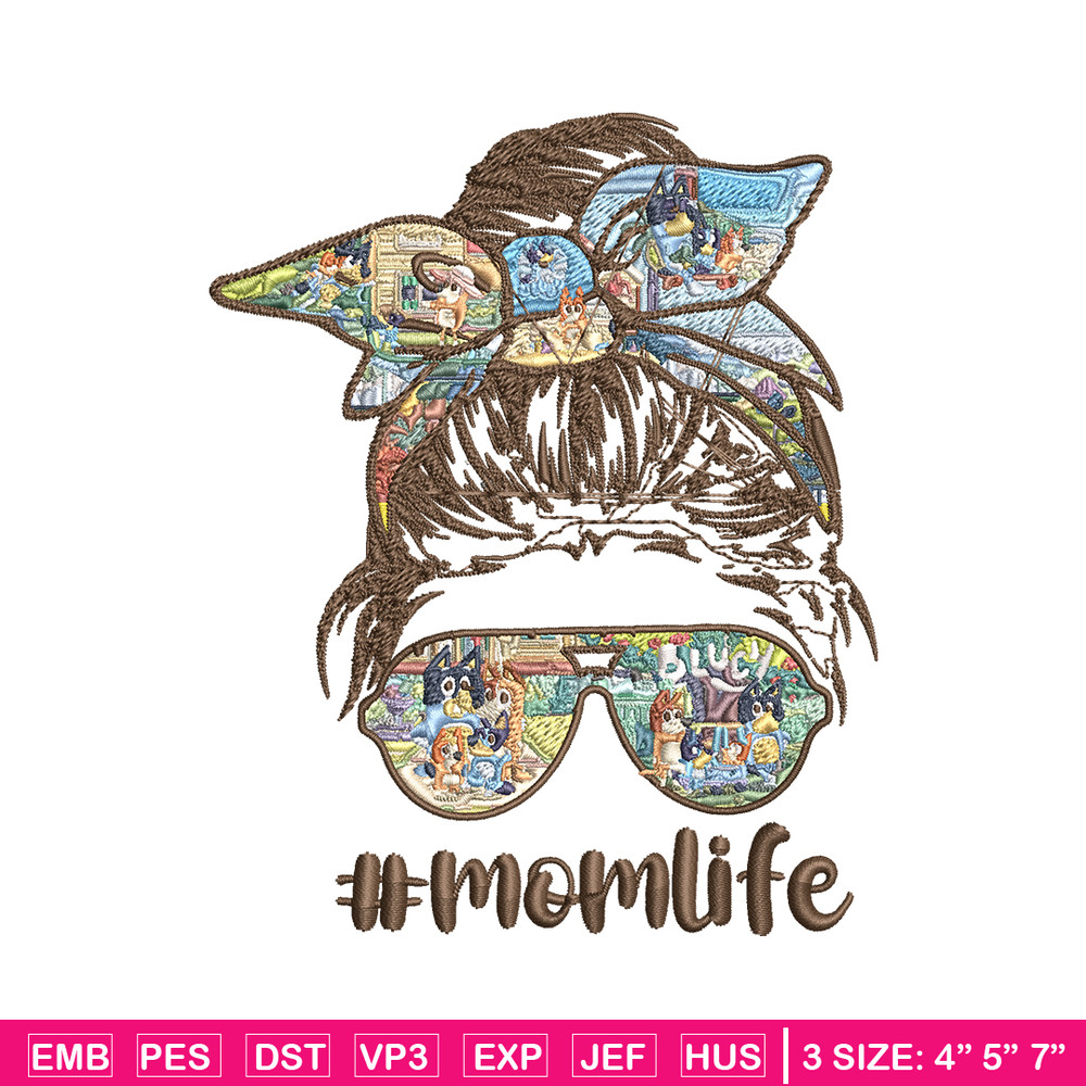 Bluey face girl Embroidery, Bluey cartoon Embroidery, Embroidery File, cartoon design, cartoon shirt, Digital download..jpg