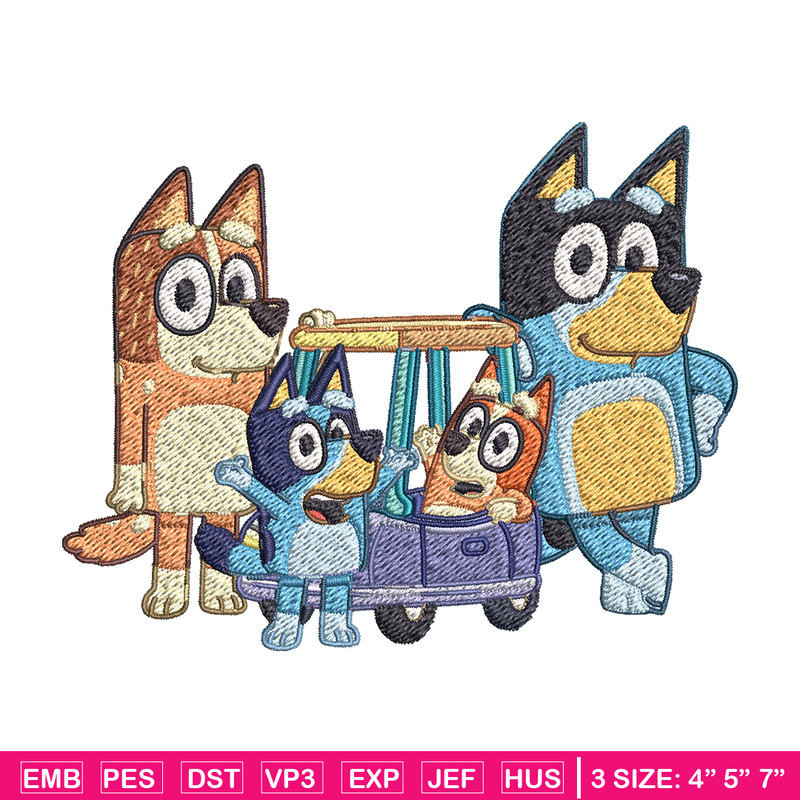 Bluey family Embroidery, Bluey Cartoon Embroidery, cartoon Embroidery, Embroidery File, cartoon shirt, digital download..jpg