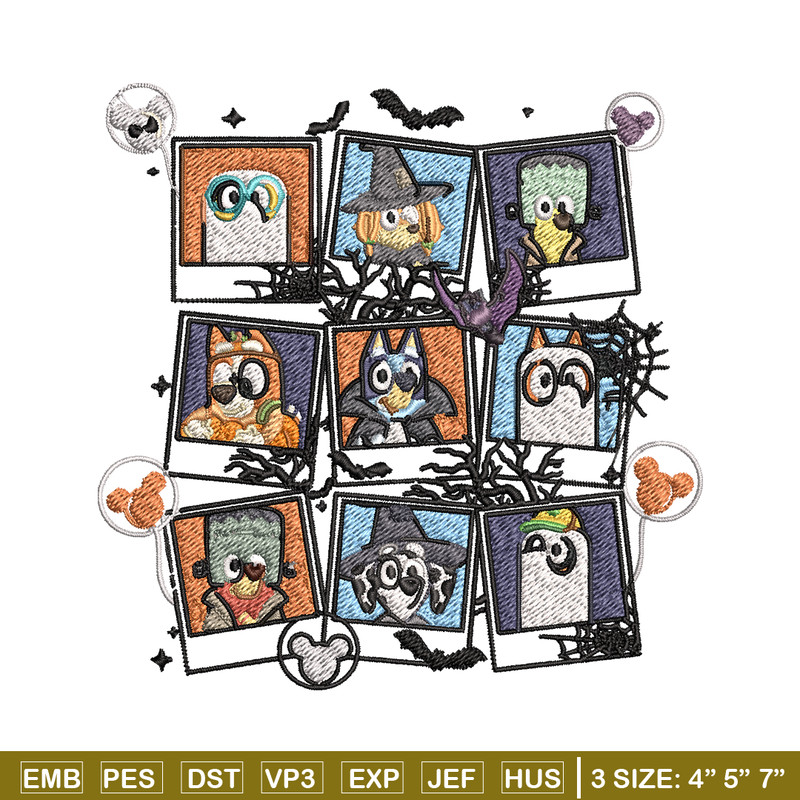 Bluey Friends Embroidery, Halloween Embroidery, Embroidery File, cartoon shirt, cartoon design, Digital download..jpg