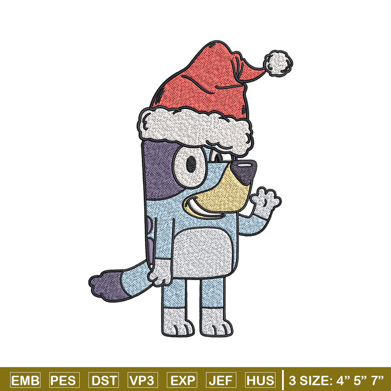 Bluey hat chrismas Embroidery Design, Bluey Embroidery, Embroidery File, Brand Embroidery, Logo shirt, Digital download.jpg