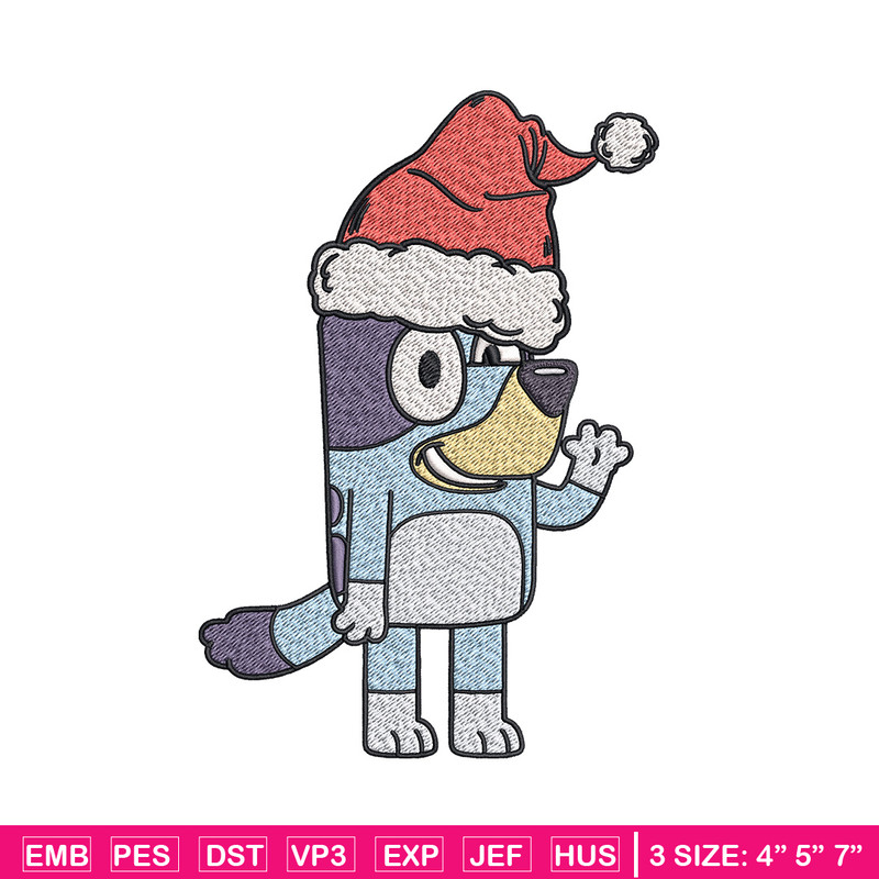 Bluey hat chrismas Embroidery Design, Bluey Embroidery, Embroidery File, Brand Embroidery, Logo shirt, Digital download.jpg
