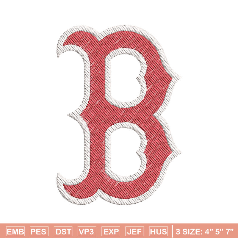 Boston Red Sox Logo embroidery design, logo sport embroidery, baseball embroidery, logo shirt, MLB embroidery. (1).jpg
