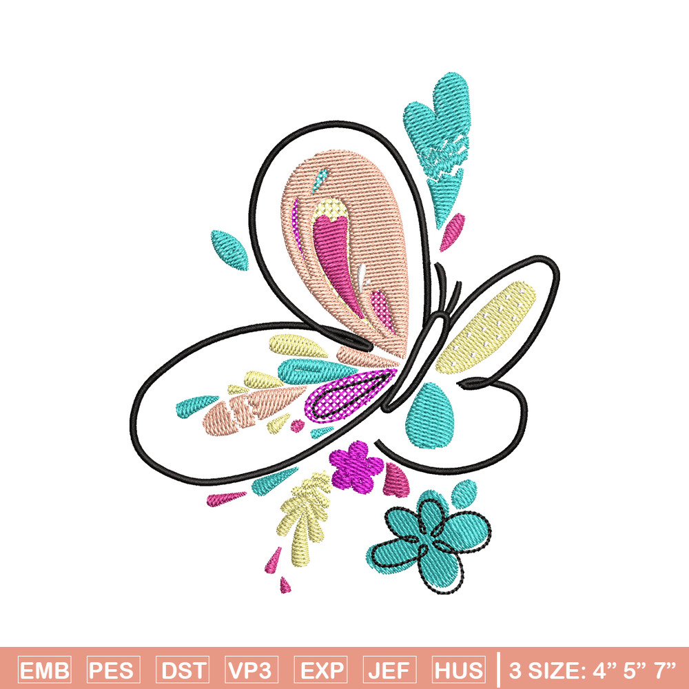 Butterfly Color Art embroidery design, Butterfly embroidery, logo design, embroidery file, logo shirt, Digital download..jpg