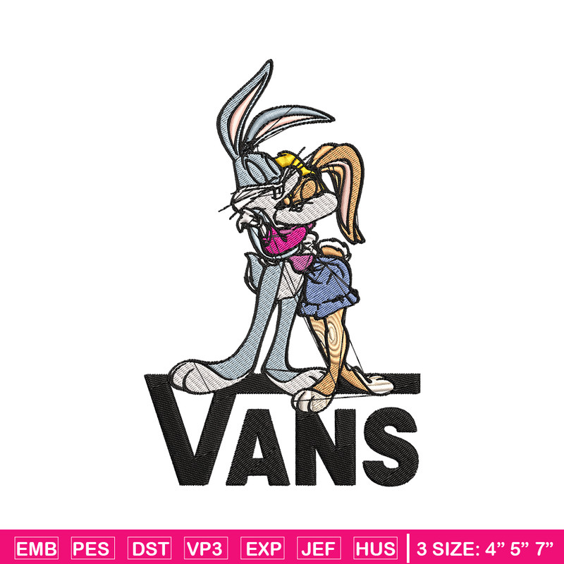 Bugs and Lola Bunny Vans Embroidery design, cartoon Embroidery, cartoon design, Embroidery File, Digital download..jpg
