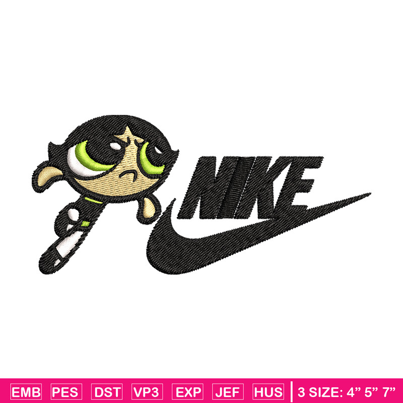 Buttercup Nike Embroidery design, Powerpuff Girls cartoon Embroidery, Nike design, Embroidery file, Instant download..jpg