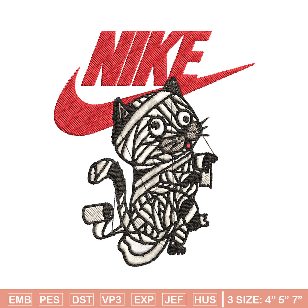 Cat Mummy Nike Embroidery design, Cat Mummy Nike Embroidery, Nike design, Embroidery file, Instant download..jpg