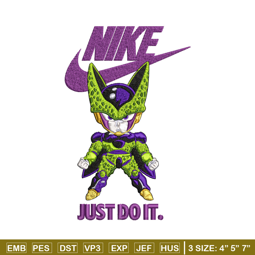 Cell dragon ball Embroidery design, dragon ball Embroidery, Nike design, Embroidery file, anime logo. Instant download..jpg