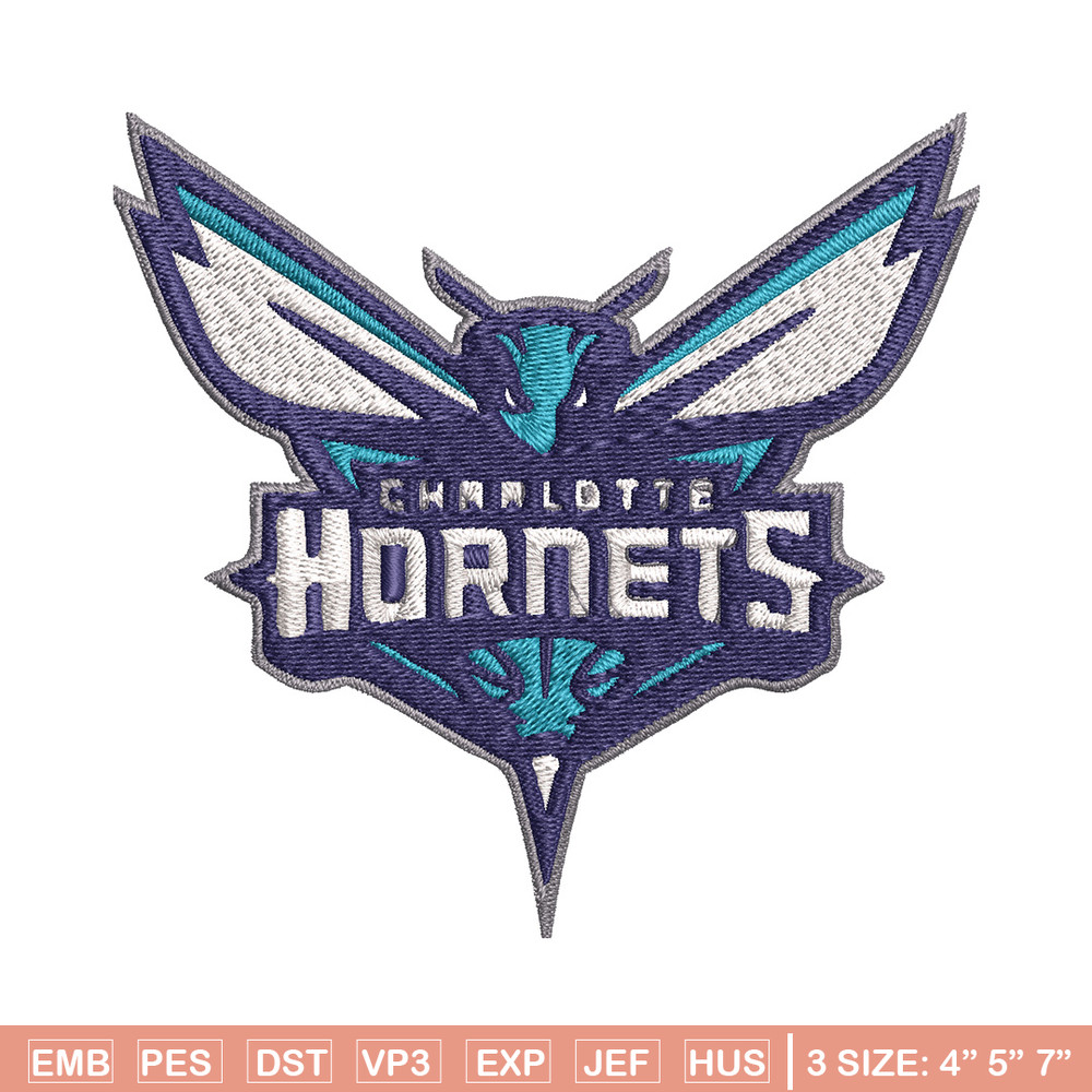 Charlotte Hornets Embroidery Design, Logo Embroidery, NBA Embroidery, Embroidery File, Logo shirt,Digital download.jpg