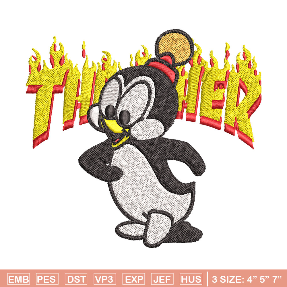 Chilly Willy Thrasher Embroidery design, Chilly Willy Embroidery, cartoon design, Embroidery File, Digital download..jpg