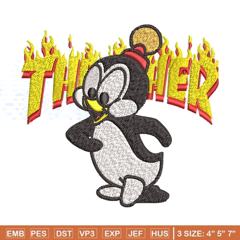 Chilly Willy Thrasher Embroidery design, Chilly Willy Embroidery, cartoon design, Embroidery File, Digital download..jpg